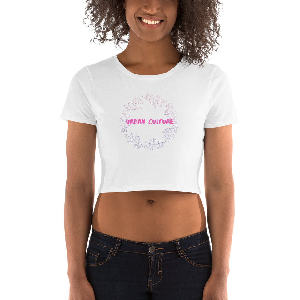 Women’s Pink Floral Crop Tee